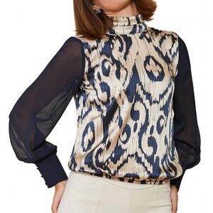 NEW SPARTINA 449 erinne silk blouse in bascom ikat